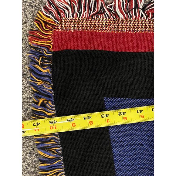 Elvis Tapestry blanket, woven throw, fringe edges, guitar,music notes 46" x 66" - Picture 4 of 5